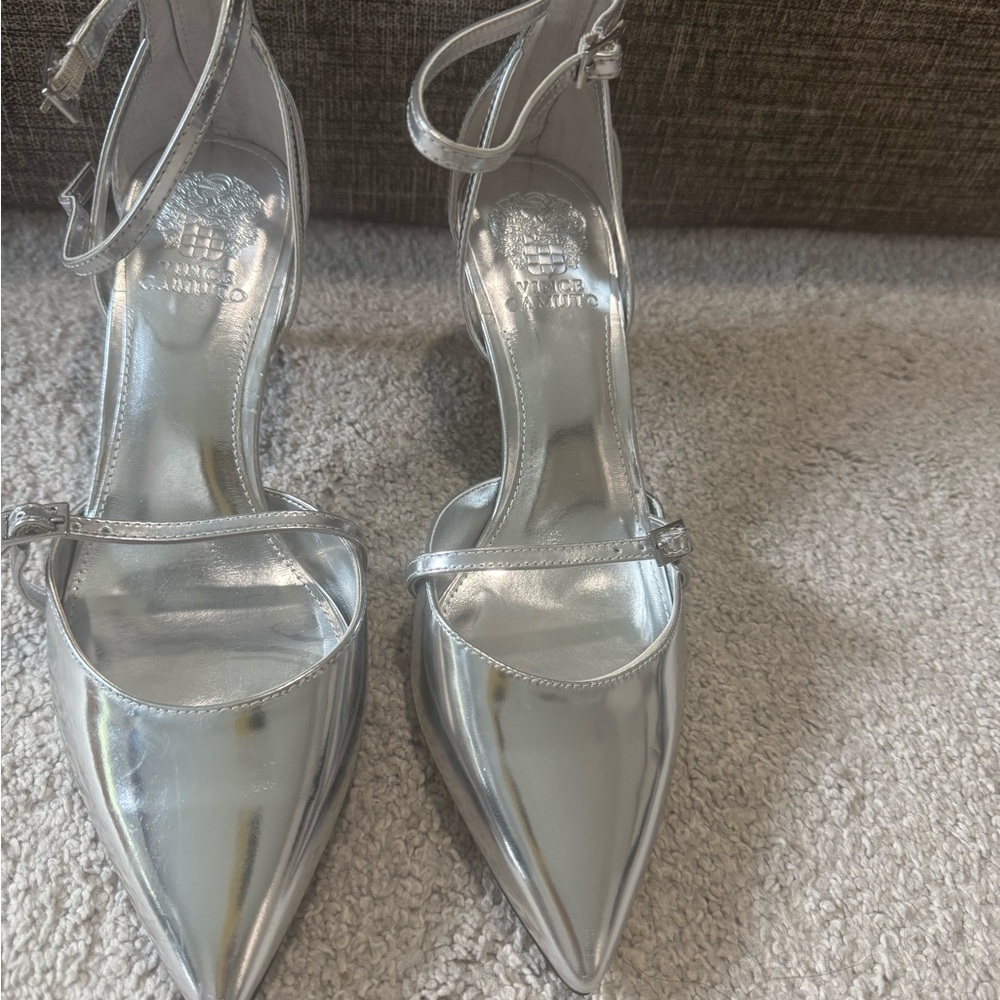 Vince Camuto Metallic Silver Heels